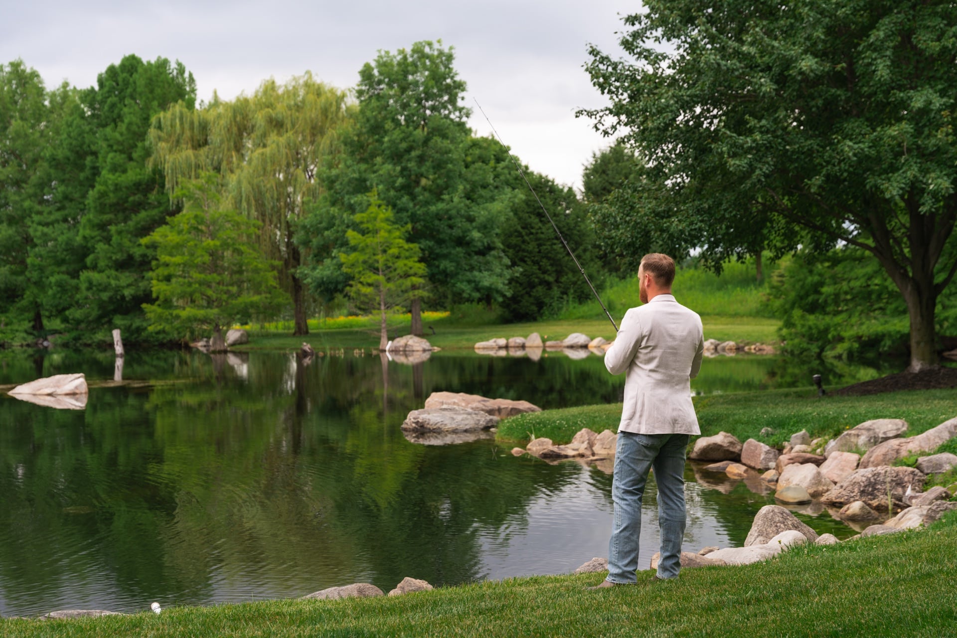 Farm pond on tillable ground in Jasper County, Indiana